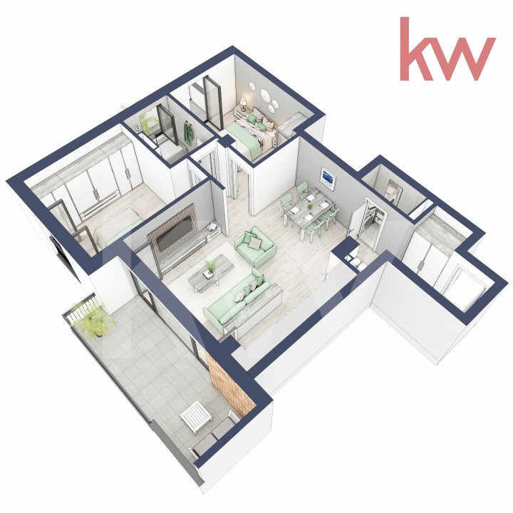 Apartament 3 camere - 2 bai - Terasa 11 mp + Balcon 