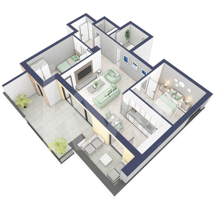 Apartament 3 camere - 2 bai