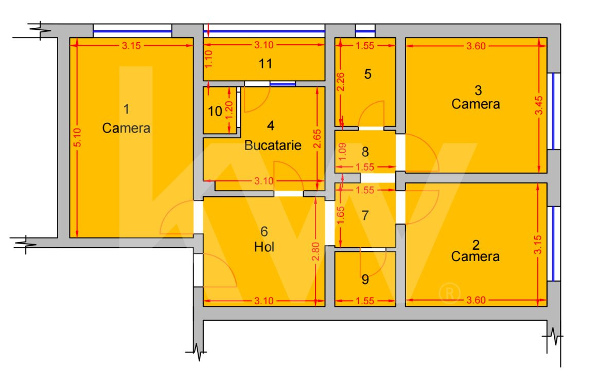 Apartament 3 camere | etaj 5 cu lift | boxa/pivnita subsol str IEZER