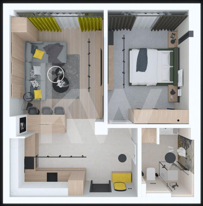 Apartament 2 camere 57,80 mp