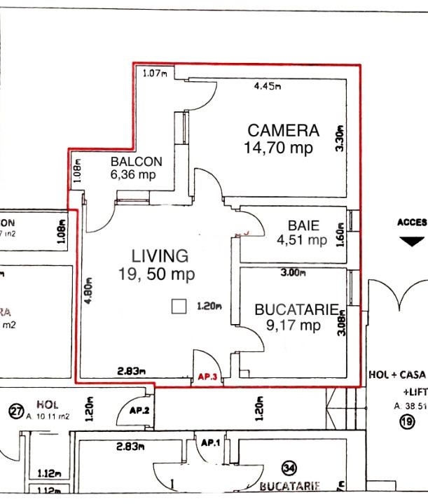 Apartament primitor de 2 camere, mobilat și utilat + balcon si parcare. Parter.