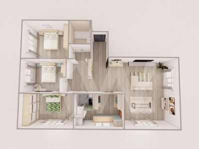 Apartament cu 3 camere - 90 mp utili - zona Rahovei