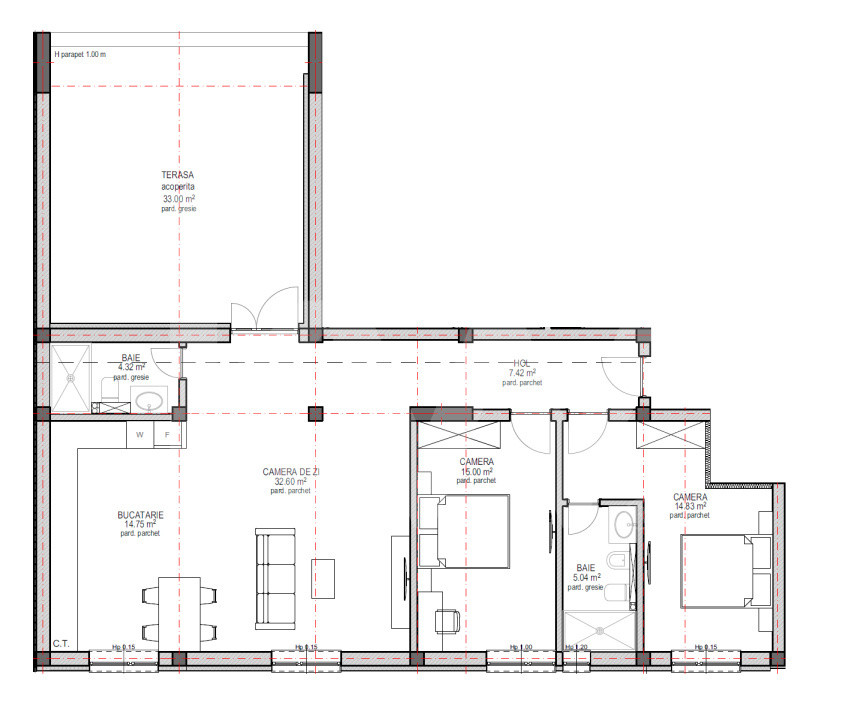 Apartament de vanzare in Sibiu - etaj retras 3 camere cu terasa spectaculoasa