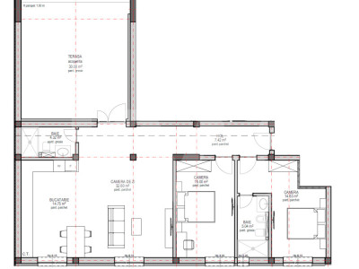 Apartament de vanzare in Sibiu - etaj retras 3 camere cu terasa spectaculoasa