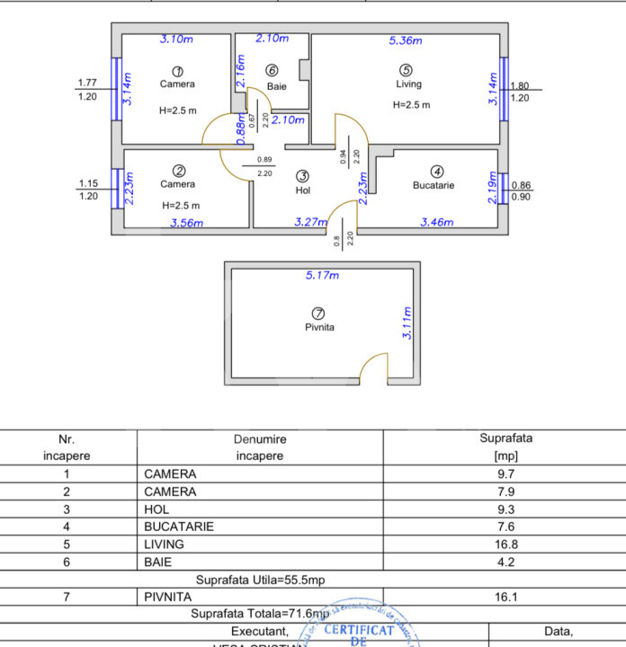 Apartament 3 camere - parter - Pivniță generoasă - Valea Aurie - Sibiu