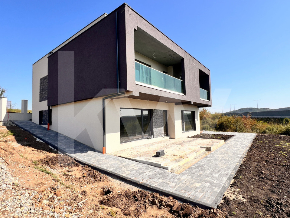 Casă Individuală Modernă–Teren 490 mp. SU 201 mp + Terasă 41 mp. Șelimbăr-Sibiu