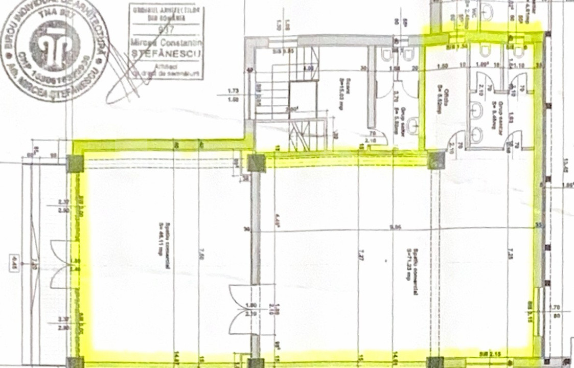 Spatiu comercial de inchiriat 132mp stradal 2 camere Turnisor Sibiu