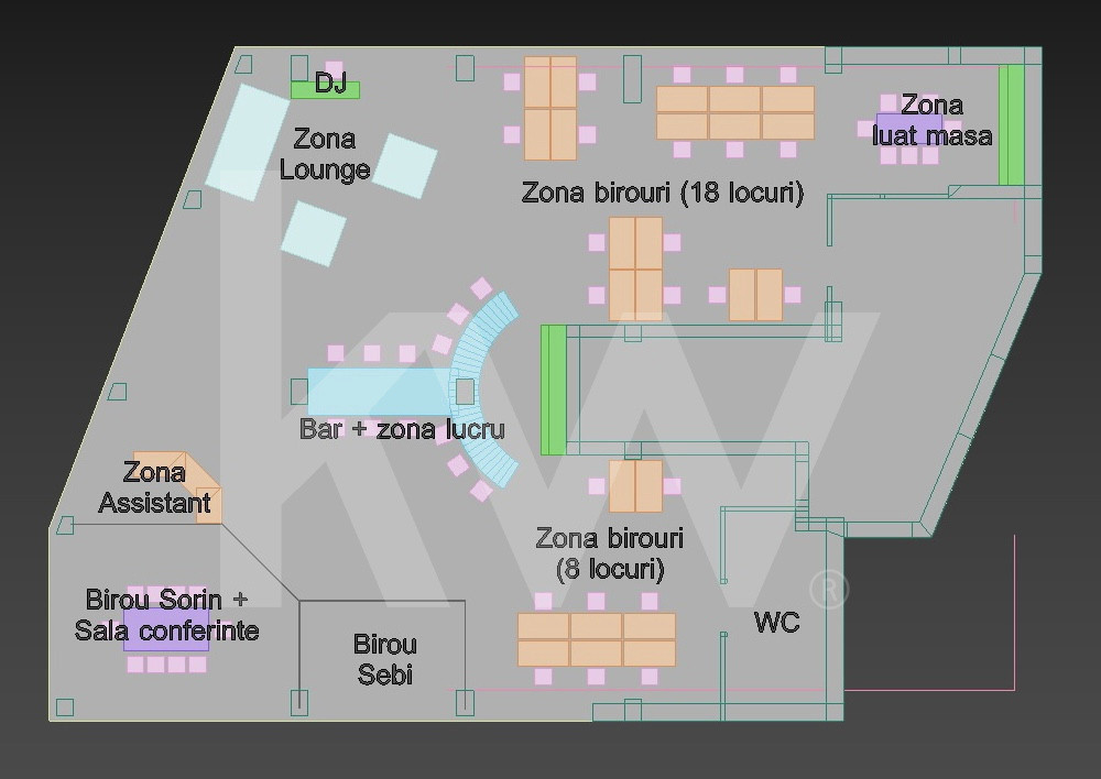 Spatii birouri de inchiriat coworking utilitati incluse Arhitectilor