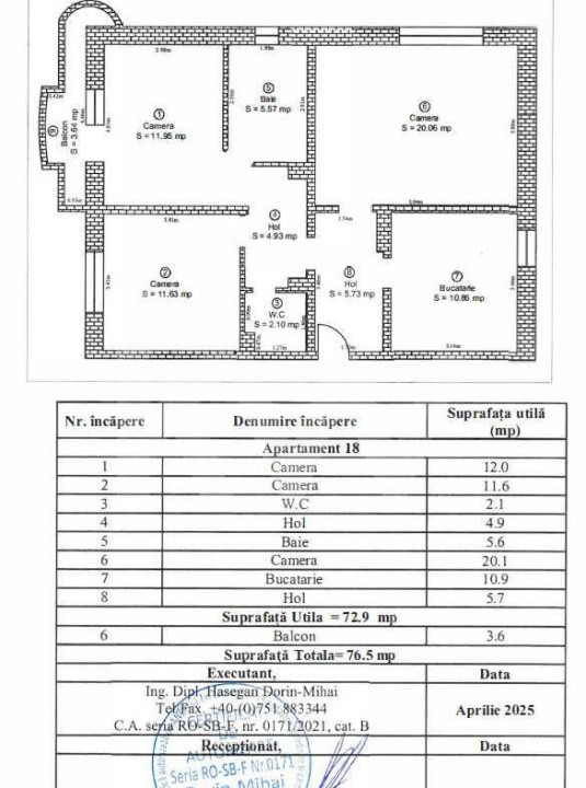 Apartament 3 camere | Etaj 5/8 | 73 mpu | Str. Lungă | Sibiu 