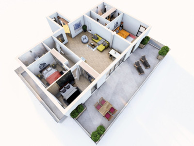 Teren de vanzare cu autorizatie bloc  22 apartamente cu terase - Sibiu