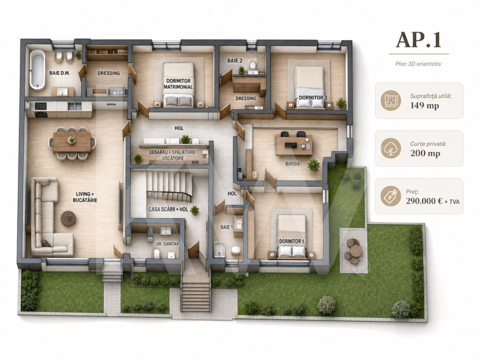 Apartament 3 camere Premium Arhitectilor