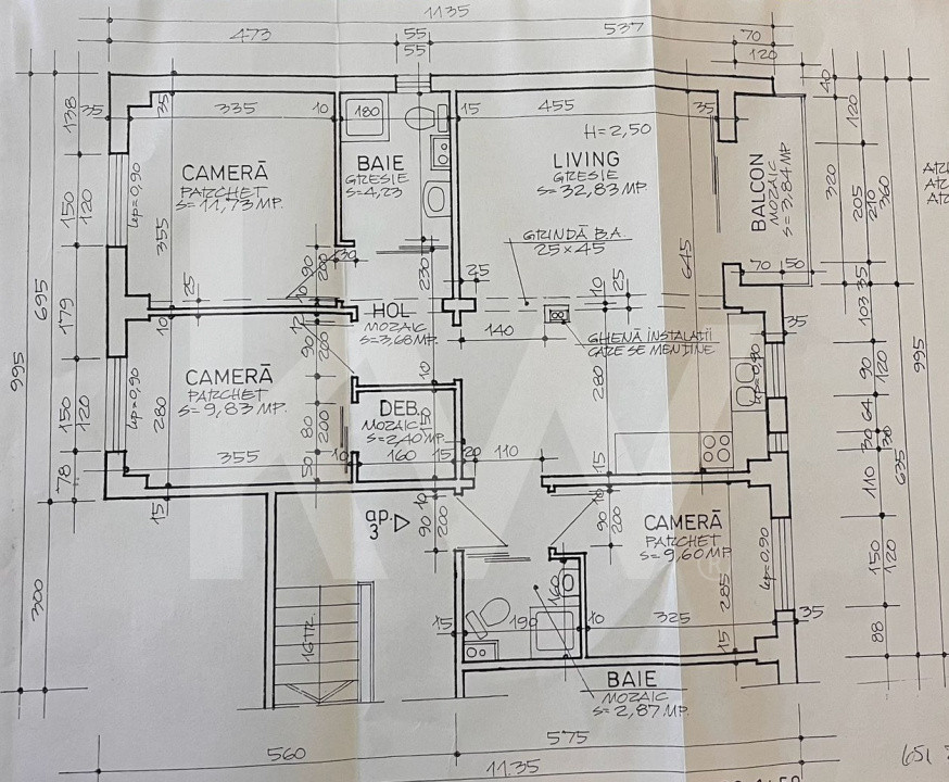 Apartament cu 4 camere mobilat utilat in Vasile Aaron 80 mp