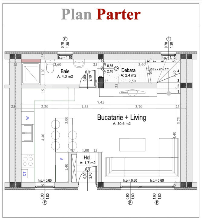 Casă întabulată, 5 cam, 119 mp utili, curte 70 mp – finisată la cheie