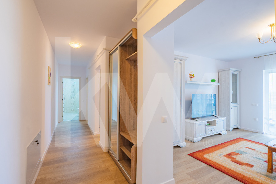 Apartament 2camere mobilat, balcon 10 mp, vedere Cindrel, parcare, Doamna Stanca