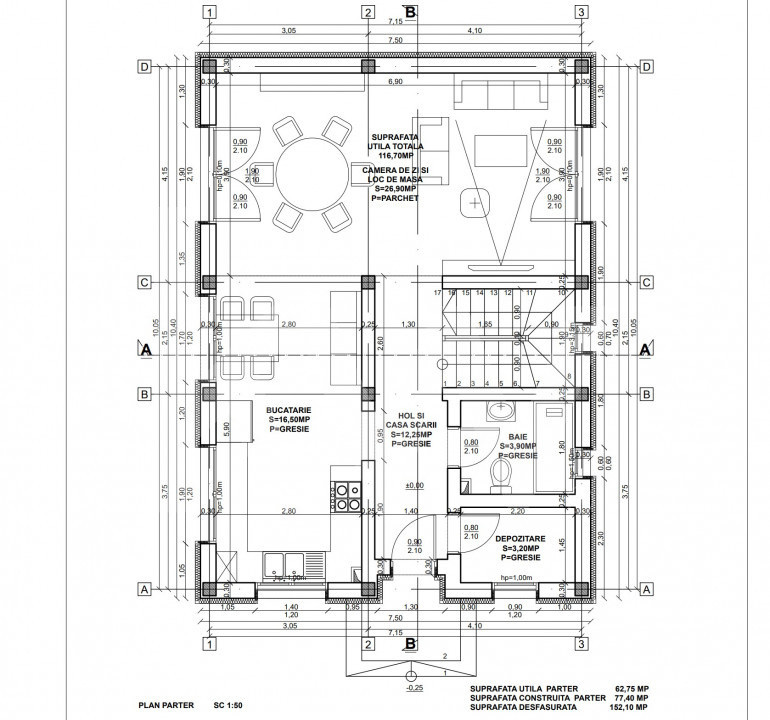 Casa 4 camere de vanzare 117 mpu teren liber 230mp Sibiu in Sura Mica