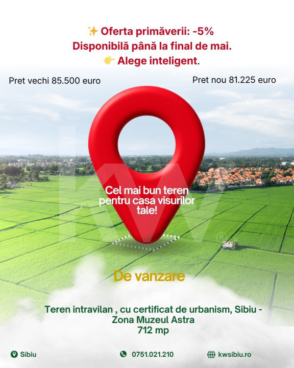 Teren intravilan , cu certificat de urbanism, Sibiu - Zona Muzeul Astra