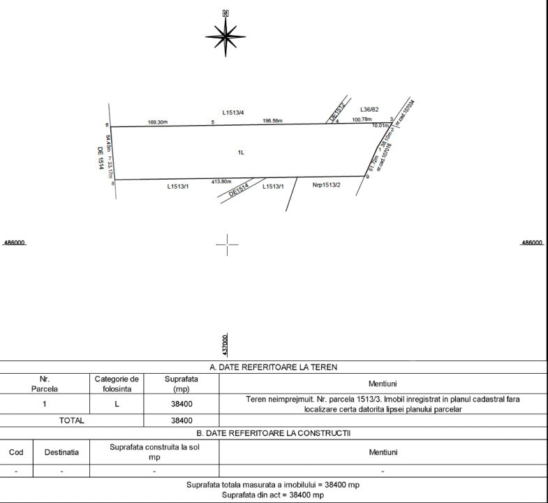 Teren Extravilan de vânzare, Hamba (Sibiu), 38.400 mp (3,84 ha), Pret competitiv