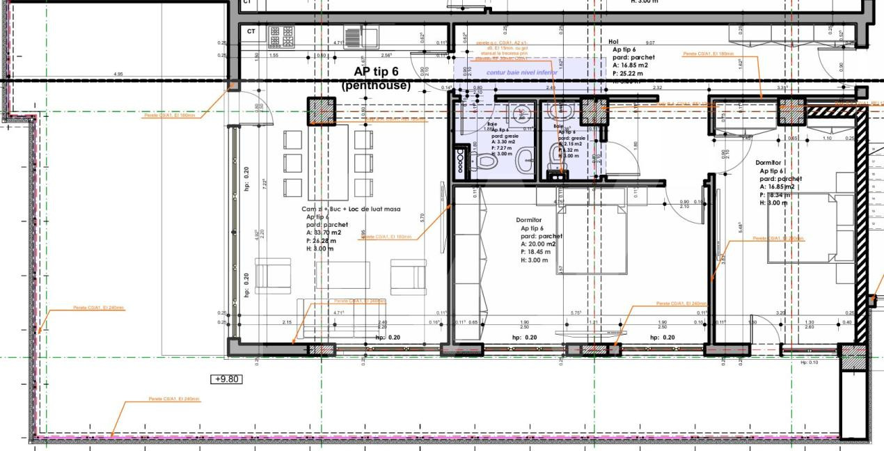Apartament Penthouse 103mpu 3-4 camere terasa 76mp de vanzare Sibiu