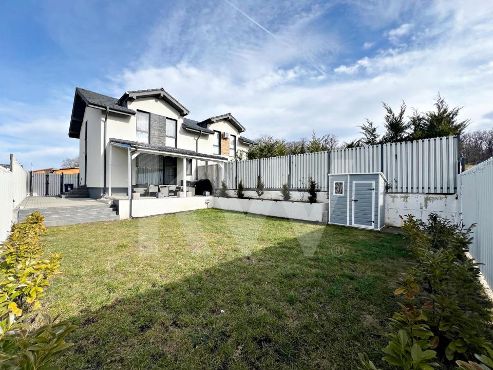 Casa nouă 4 cam. modernă, mobilată și utilată, curte. 10 min. de Sibiu 