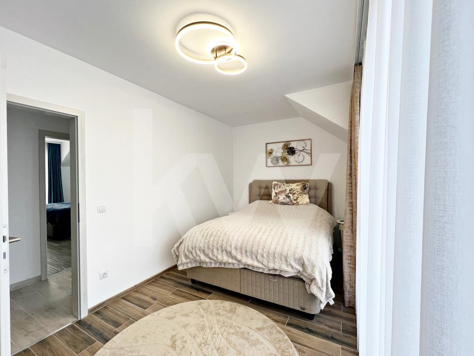 Casa nouă 4 cam. modernă, mobilată și utilată, curte. 10 min. de Sibiu 