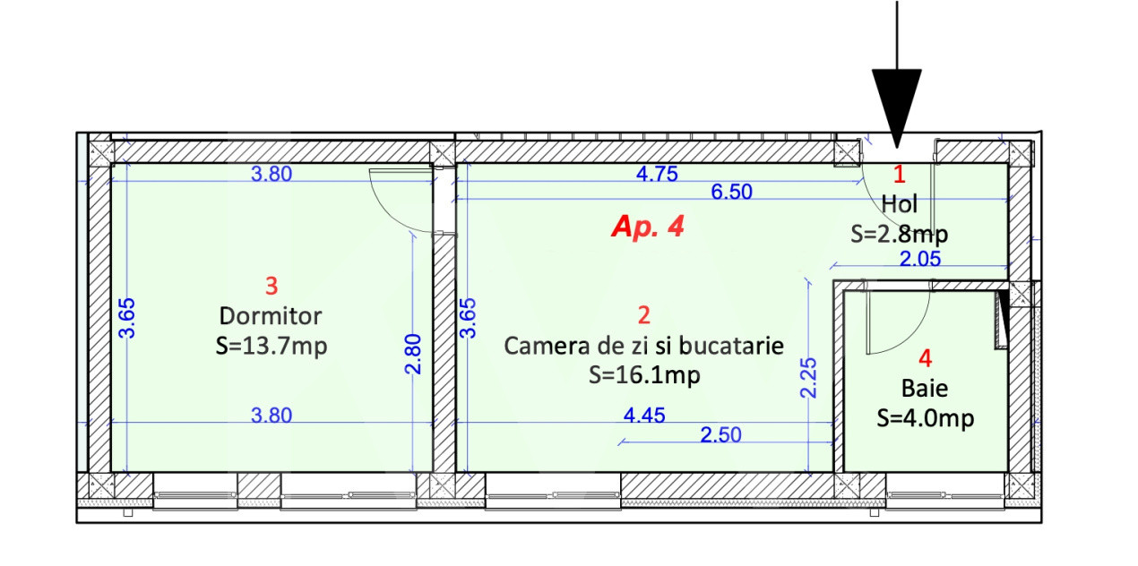 Apartament tip Studio-36,6 mp, bloc modern. Șelimbăr, lângă Shopping City Sibiu