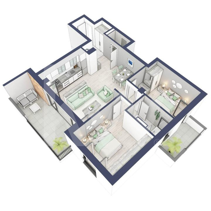 Apartament 3 camere, etaj 1, intabulare vara 2026