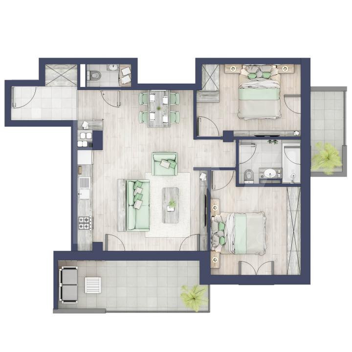 Apartament 3 camere, etaj 1, intabulare vara 2026