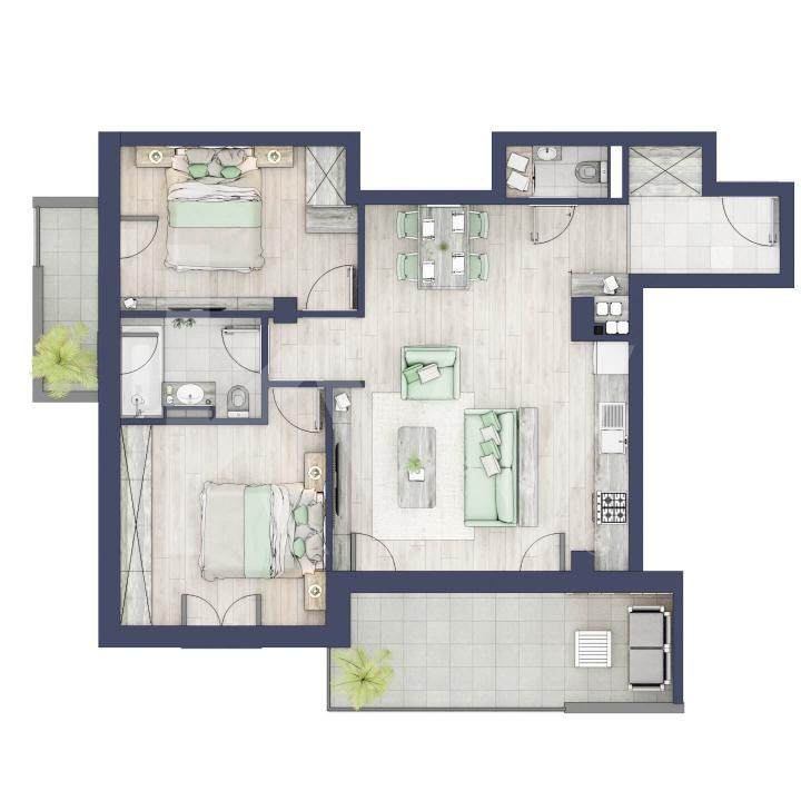 Apartament 3 camere, etaj 2, intabulare vara 2026