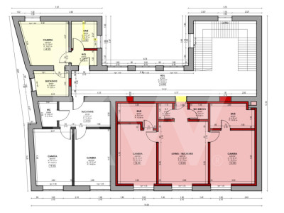 Garsoniera spatioasa ,  decomandata , ultracentral, predare la alb.