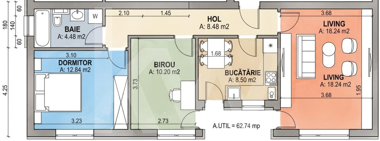 Apartament 3 camere decomandat 