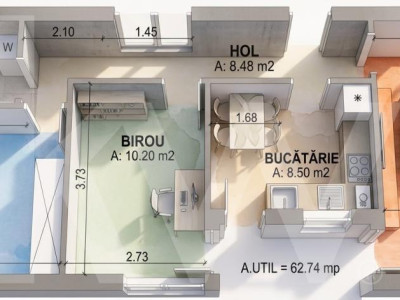 Apartament 3 camere decomandat 