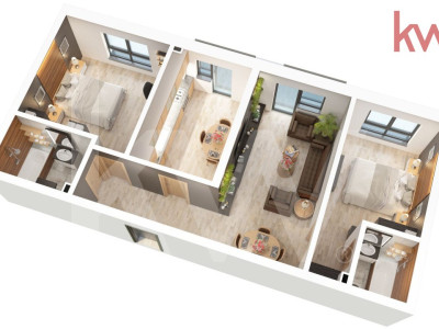 Apartament 3 camere – Zona Doamna Stanca - 68,7 mp utili + balcon 6,7 - 2 bai