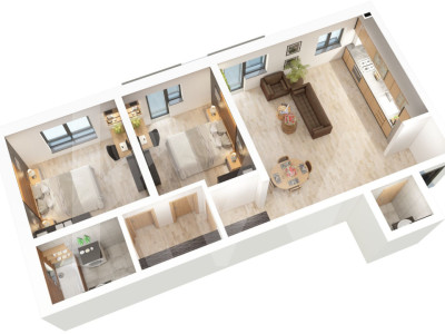 Apartament 3 camere - Doamna Stanca - 73,05 mp utili - 2 bai