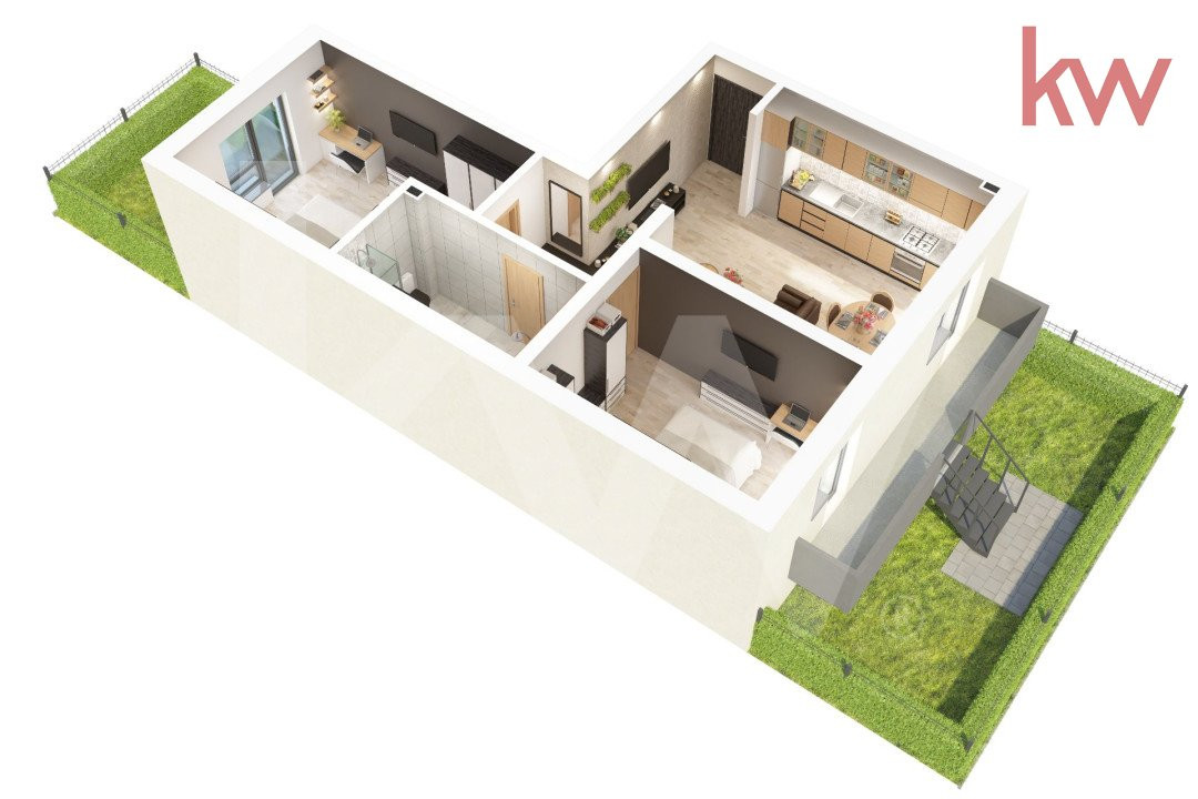 Apartament 3 camere cu grădină de 47 mp