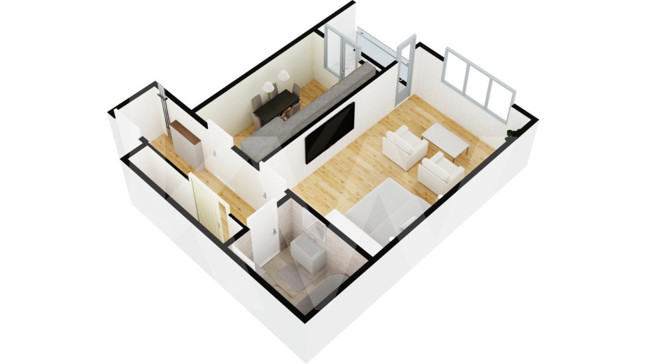 Apartament 1 camera cu Gradina - Nou - Selimbar