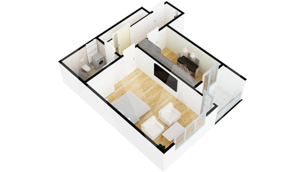 Apartament 1 camera cu Gradina - Nou - Selimbar