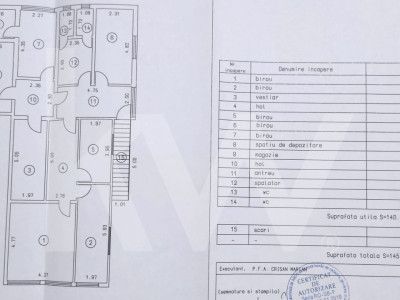 De inchiriat 6 birouri si dependinte, 140 mp utili, Broscarie 
