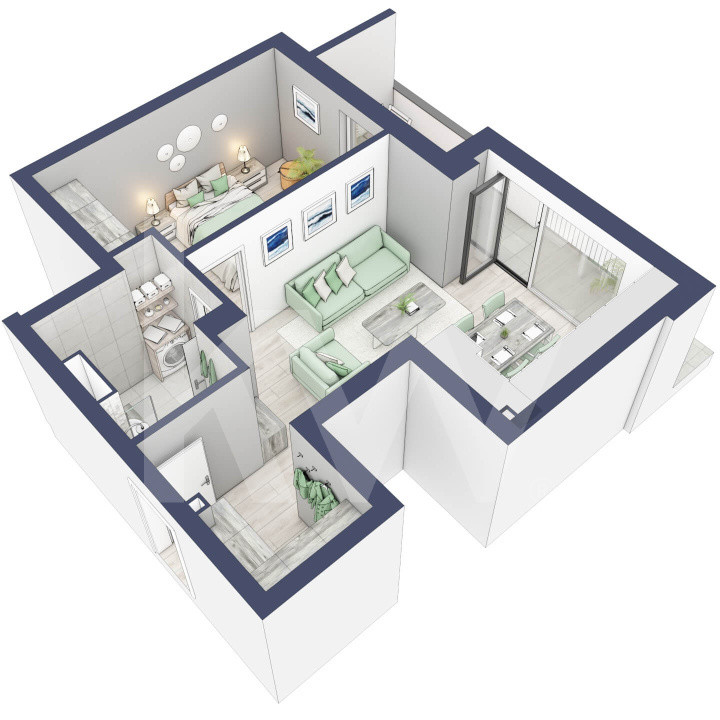 Apartament 2 camere, PARTER