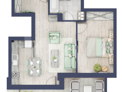 Apartament 2 camere, PARTER