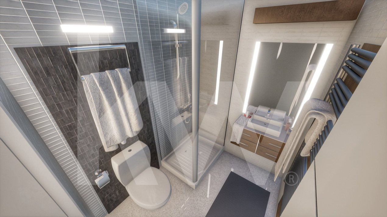 Apartament 3 camere - 2 bai - Logie 13.4 mp -Etaj 4