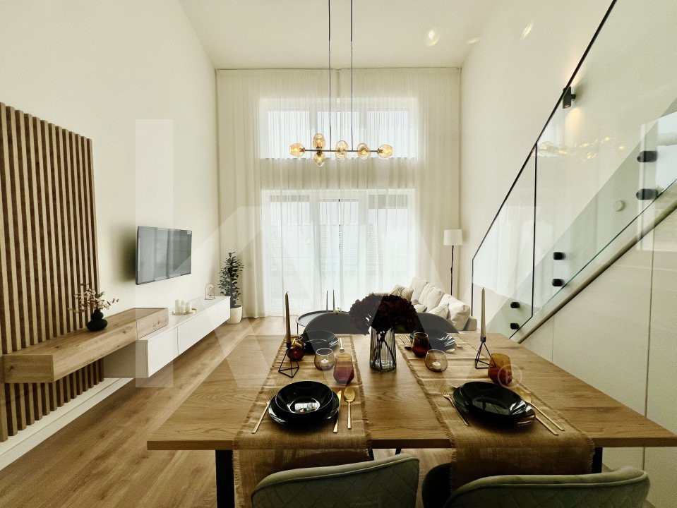 Penthouse 4 camere - mobilat si utilat, intabulat