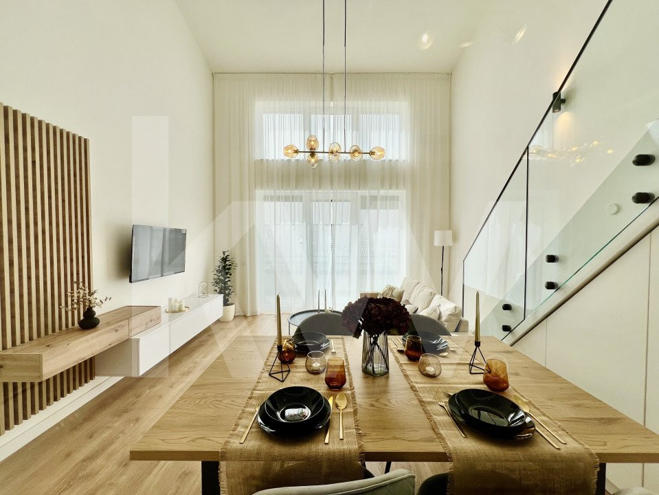 Penthouse 4 camere - mobilat si utilat, intabulat